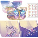 12pcs cartes dinvitation pour anniversaire denfantfillemotif papillonpour femmegar�on (a)