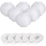 12pcs lanterne en papier abat - jour lampion en forme de boule blanche forme de balle?blanc?
