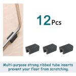 12pcs patin pied chaise tube rond embout tube pied table fauteuil tampon meuble forme rectangle noir?convient ...