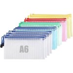 Pochette document - zeaicos - a6 - 12 pcs - pvc transparent - 5 couleurs