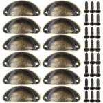 12pcs poign�es de meuble vintage boutons de tiroir metal coquille pour armoire commode cuisine tiroirs ...