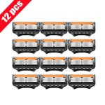 12pcs rasoir lames en acier inoxydable recharges durable remplacement de rasoir fusion scurit 5 couches ...