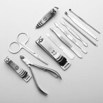 12pcs trousse manucure pdicure ongle clipper cutter coupe soins kits set nail