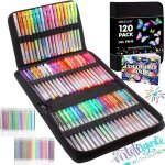 12pcs0 stylos paillets 60 stylos couleur avec 60 recharges de stylos dans un tui  fermeture clair ...