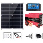 12v 200w kit panneau solaire contrleur de chargeur de batterie + onduleur 6000w pour voiture rv caravane ...