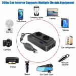 Convertisseur dc 12v � 220v ac - 12v 400w - onde sinuso�dale - 4 ports usb - protection int�gr�e