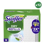 12x18 lingettes balai parfum febreze - swiffer