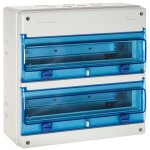 1336p tableau �lectrique �tanche 2 rang�es de 18 modules - r�sistant aux uv - solera indubox
