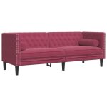 ?13866? canap� chesterfield avec traversins - 3 places velours