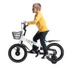 14 blanc v�lo denfant de 2 � 8 ans v�lo avec panier frein � main et roues stabilisatrices pour filles ...