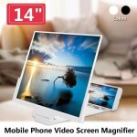 14 pouces pliant loupe de t�l�phone portable loupe �cran 3d hd hd support de support de l'amplificateur ...