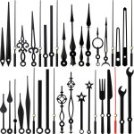 14 styles m�canismes mouvement horloge aiguilles alu remplacement bricolage 14 tailles noir label