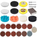 142 pi�ces kit renovation phare voiture disque abrasif 75mm �ponge polissage & rond papier poncage (grain ...