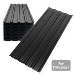 14x plaques tles profiles plaque de tle toiture en mtal  rainures 110 x 46cm =7m noir - mondeer ...