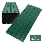 14x plaques tles profiles plaque de tle toiture en mtal  rainures 110 x 46cm =7m vert - mondeer ...