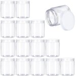 15 bocaux en plastique transparent r�utilisables - conservation (aliments secs fruits secs �pices miel) ...