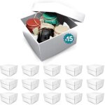 15 bo�tes en carton blanc �l�gantes pour cadeaux 205x205x120 mm ? faciles � monter personnalisables pour ...
