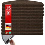 15 pcs tapis descalier london brun fonc 235 x 65 cm demi - circulaire