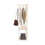 155cm porte - manteau en bambou portant dangle avec 2 �tag�res 1 crochets pour cintres et pantalons penderie ...