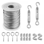 15m corde en acier inoxydable  suspendre kit cble en acier inoxydable revtu avec tendeurs