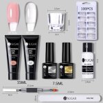 15ml extension ongles gel ensemble complet kit de manucure cristal acrylique extension rapide ongles ...