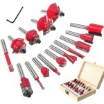 15pcs 6. 35mm tige fraises  dfoncer kit coffret fraise pour defonceuse en carbure de tungstne outil ...