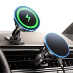 15w support telephone voiture induction chargeur voiture rotation  360 / puce intelligente pour iphone ...