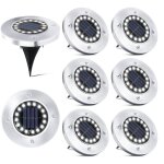 16 led lampe solaire ext�rieur - 8 pi�ces spot solaire jardin etanche lampadaire pour passerelle chemin ...