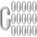 16 pcs mousquetons inox m5 verrouillage 304 forme de d mini mousquetons vis pour randonne camping et ...