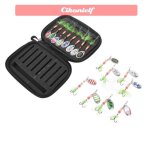 16 pi�ces leurres de p�che en m�tal spinnerbait de p�che avec hame�on triple pour truite bar eau douce ...