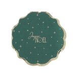 16 serviettes de table jetable papier joyeux nol 32cm vert or