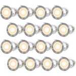 16 spots led encastrables ip67 0. 6w 12v blanc chaud pour terrasse et escalier
