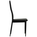 ?16146?4 pi�ces chaises � manger et cuisine noir similicuir - l43x p43. 5xh96 cm