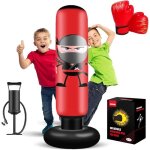 165cm gonflable punching ball enfants - avec gants de boxe - sac de frappe enfant cadeau - 3 � 12 ans ...
