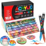 168 couleurs feutre acryliquestylos acryliques  pointe pinceau pour le coloriage adulteacrylic paint ...