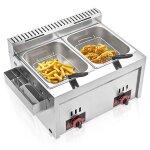 16l friteuse  gaz de grande capacit paniers et couvercle amoviblespuissance de feu rglable friteuse ...