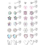 16paires boucles doreilles  vis hypoallergnique femmes filles acier chirurgical mignon cz perle coeur ...