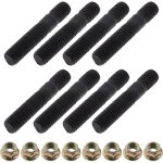 16pcs kit de goujons avec contre - crou collecteurs dchappement m8x1. 25mm compatiple avec morriis ...