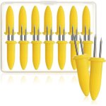 16x brochettes de ma�s en �pi avec broches en acier inoxydable antirouille - brochettes de ma�s r�utilisables ...