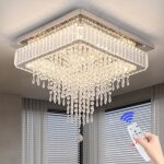 17. 7 inch led chandelier moderne carr en cristal luminaires encastrs au plafond luminaires rglables ...