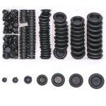170 pcs bouchons en caoutchouc oeillet en caoutchouc avec bote de rangement