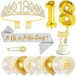 18 ans anniversaire fille echarpe couronne anniversaire 18 ans ballon chiffre 18 num�ro or ballons anniversair ...