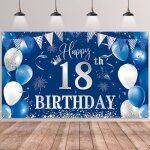 18 décorations fête en bleu argentdeco anniversaire 18 ans bannières de joyeux anniversaire fête porche ... 18 décorations fête en bleu argentdeco anniversaire 18 ans bannières de joyeux anniversaire fête porche ...