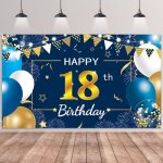 18 d�corations f�te en bleu ordeco anniversaire 18 ans banni�res de joyeux anniversaire f�te porche signe ...