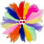 18 foulards jonglage 60x60cm tissu multicolore l�ger soie id�al cirque danse jeux de jardin foulards ...