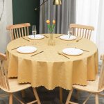 180 cm nappe pvc nappe toile cire nappe ronde nappe cire nappe lavable vrilles baroque arabesque - jaune ...