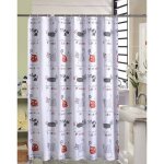 180 x 200cm rideau de douche avec 12 crochets s�chage rapide(chat) tissu polyester imperm�able lavable ...