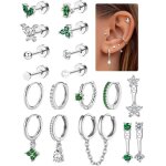18pcs lot boucles doreilles femme acier inoxydable oreille piercing tragus or argent cartilage creoles ... 18pcs lot boucles doreilles femme acier inoxydable oreille piercing tragus or argent cartilage creoles ...