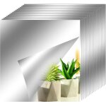 18pcs miroir autocollant miroir adh�sif d�coratif miroir carr�s argent� amovible mosa�que d�corative ...