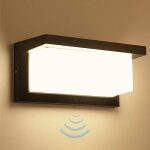 18w led applique murale lampe extrieur avec detecteur de mouvement moderne noirs 3000k blanc chaud aluminium ...